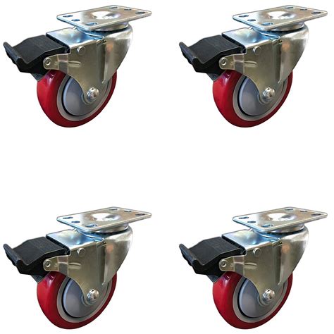 Exclusive Discount 70% Price  5" Total Locking Brake Swivel Caster Set of 4, 1,200 LB Capacity Per Set
