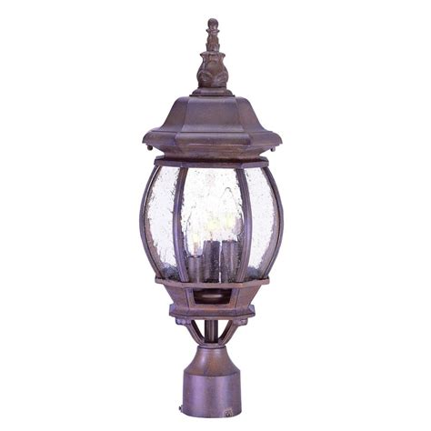 Lowest Price Acclaim 5179BW Chateau Collection 3-Head Surface Mount Outdoor Combination Post Light, Burled Walnut