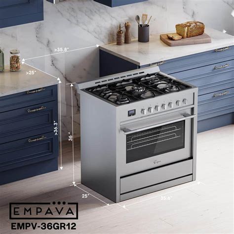 ✓ Empava 36" Gas Stove Cooktop with 5 Italy Sabaf Sealed Burners NG/LPG Convertible in Stainless Steel, 36 Inch