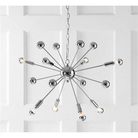 Up To 40% OFF JONATHAN Y JYL9017A Glenn 8-Light 22.5" Metal Sputnik-Style LED Chandelier Contemporary,Transitional,Modern Dimmable, Adjustable, for Dining Room, Foyer, Bedroom, Chrome