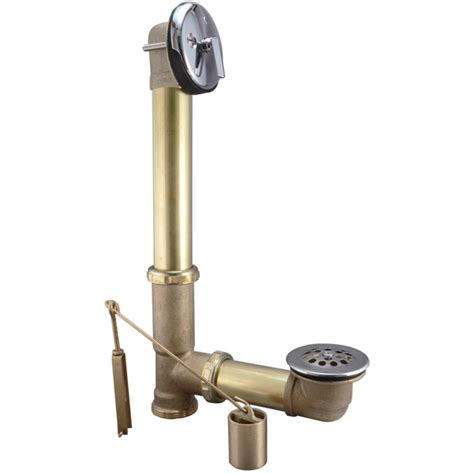 Keeney 606RB Trip Lever with Brass Pipe Bath Drain Assembly, 1-1/2-in, Chrome