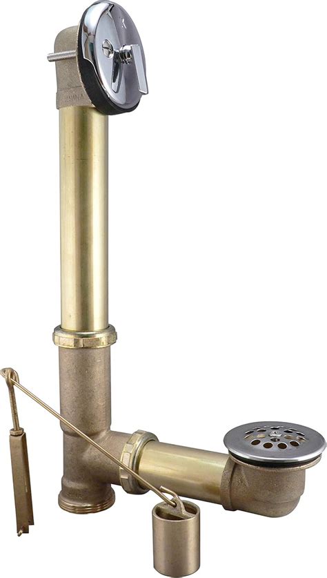 Keeney 606RB Trip Lever with Brass Pipe Bath Drain Assembly, 1-1/2-in, Chrome