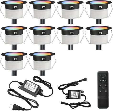 🛒 Crazy Deals LED Deck Lights Kit, 10pcs Φ1.22" WiFi Wireless Smart Phone Control Low Voltage Recessed RGBW Deck Lamp In-ground Lighting Waterproof Outdoor Yard Path Stair Landscape Decor, Fit for Alexa,Google Home