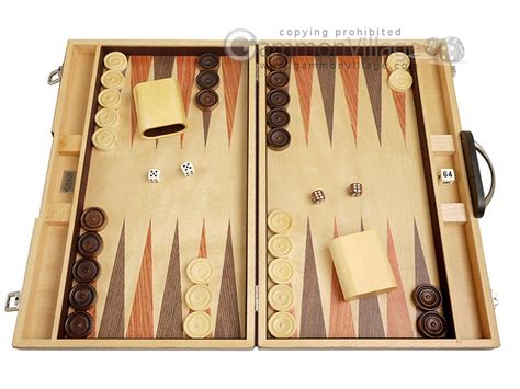 Orion Craft 18” Wood Backgammon Set - Olive Wood - Attache Case