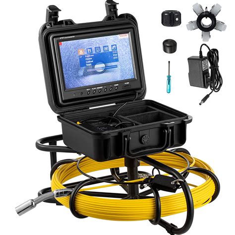 Amazon Crazy 🔥 Deals Sewer Camera, Sanyipace Sewer Inspection Camera 9 inch LCD Monitor w/DVR Video Pipe Inspection Equipment, IP68 Sewer Pipe Camera,Sewer Drain Camera for Plumber Homeowners (Sewer Camera 100ft)