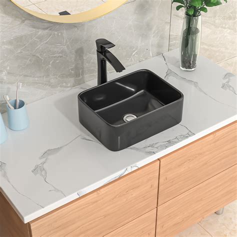 Vessel Sink Rectangular - Kichae 16"x12" Modern Bathroom Rectangle Above Counter White Porcelain Ceramic Vessel Vanity Sink Art Basin