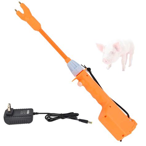 Flash Sale Wanlecy Rechargeable Electric Livestock Prod, Long Safety Shock Prodder for Farm Cow Pig Sheep Cattle (82cm)